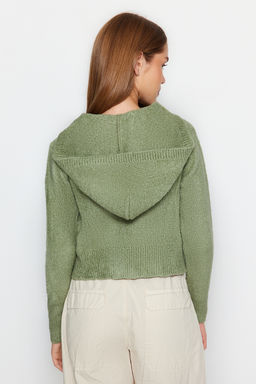 TRENDYOLMILLA Ekru Crop Kapusonlu Buklet Triko H?rka TWOAW24HI00370  фото 12