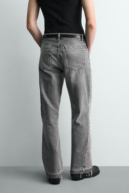 JEANS FLARE FIT ROTOS / Gris - Zara фото 19