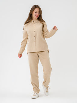 Рубашка вельветовая светло бежевая