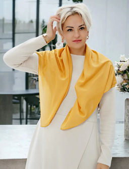 K13593 Платок 90/90 хлопок, вискоза ЖЕЛТЫЙ