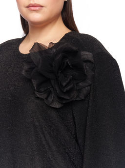 Черное платье с люрексом PP51727BLK01 - Артесса фото 4