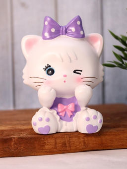 Копилка Milly Cat, purple (18 см), пластик