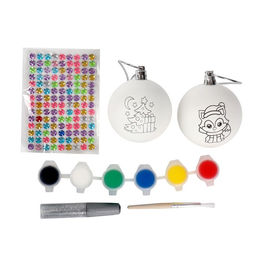 Ёлочные шары под раскраску на новый год «Чудеса сбываются», 2 шт., набор для творчества