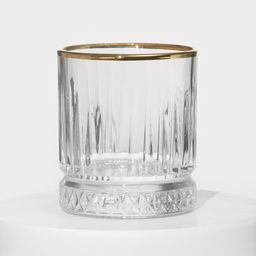 Стаканы низкие Paşabahçe Elysia, 210 мл, стекло, с золотой каймой, набор 4 шт