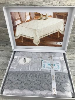 Скатерть EFOR EDA 160*220 прямоугольная серый GRI