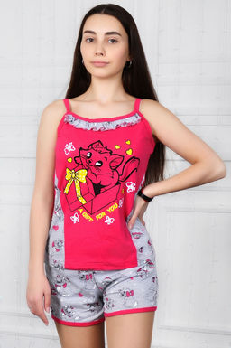 Арт. 8235 Пижама с шортами 38-44 (4 шт) Цвет:верх-розовый, низ-розовый - Калинка фото 3
