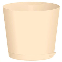 Цена за 4 шт. Горшок для цветов пластиковый 0,75л d-12см "Oregano" с прикорневым поливом светло-бежевый