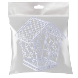 Миниатюра садовая Blumentag MET-410 Скворечник металл 6 х 6 см 01 Белый фото 3