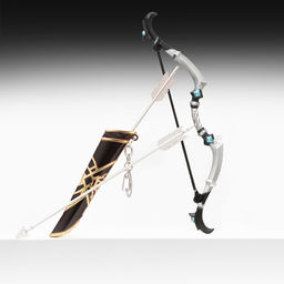 Макет оружия Сувенирный лук Геншин, подвесной, брелок, 26 см, чёрный