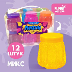 Цена за 12 шт. Лизун - слайм «Это весело!», в бочонке, МИКС