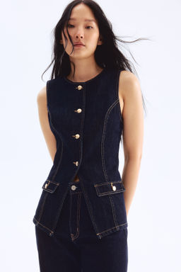 Chaleco denim entallado - H&m фото 2