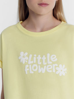 Футболка для девочек желтая с печатью - Mark formelle фото 5
