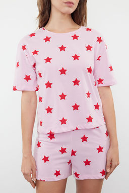 Trendyolmilla Cok Renkli %100 Pamuklu Y?ld?z Desenli Sortlu Orme Pijama Tak?m? THMSS22PT0501  фото 35