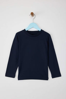 Lacivert-Bordo-Ekru 3lu Unisex Cocuk 100% Pamuk Duz Regular Orme T-Shirt TKDAW26TS00004 - Trendyolmilla фото 16