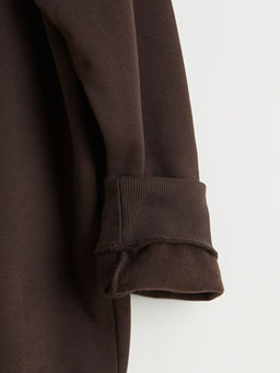 B?y?k Beden Bisiklet Yaka Bask?l? Erkek Kal?n Sweatshirt