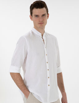 Beyaz Regular Fit Uzun Kollu G_mlek - Pierre cardin фото 3