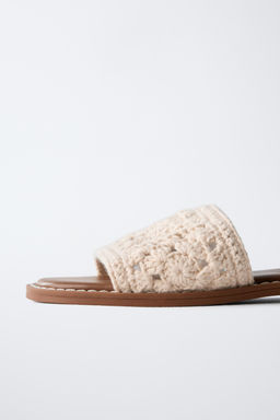 CROCHET FLAT SANDALS - Zara фото 5