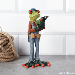 Статуэтка Лягушка строитель 16,5 см / YX39015 /уп 24/