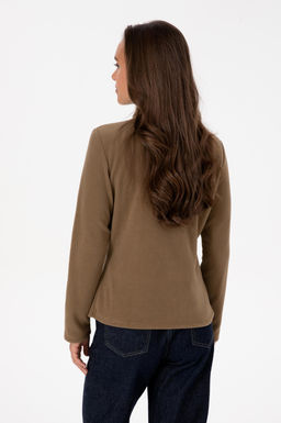 Kad_n Haki Fermuarl_ Dik Yaka Polar Sweatshirt - U.s. polo assn фото 5