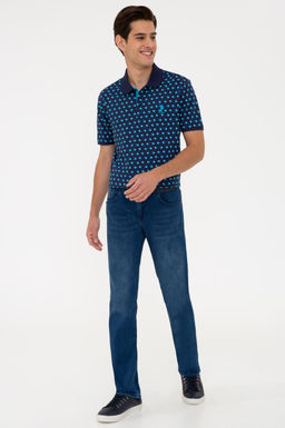 Мужская темно-синяя футболка с воротником-поло - U.s. polo assn фото 9