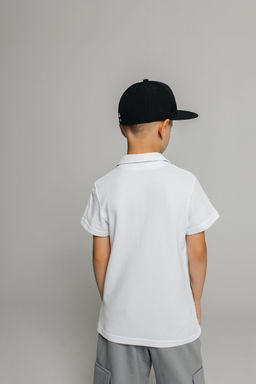 Футболка Поло д/м,кор.рук., цвет белый, 100% х/б - 5+ фото 2