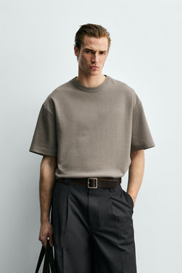 SUDADERA RELAXED FIT MANGA CORTA / Marr?n / Topo - Zara фото 2