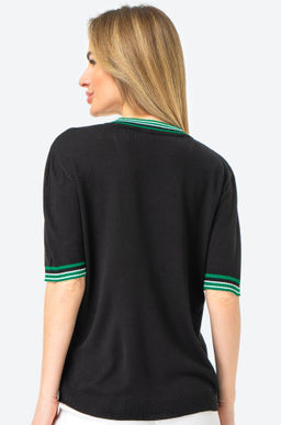 Женская футболка из вязаного трикотажа с V-образным вырезом Happy Fox  фото 22