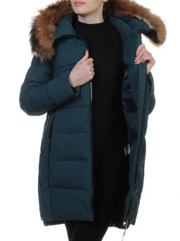 9196 Пальто зимнее женское (холлофайбер, натуральный мех енота) - Fashion фото 9