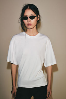 CAMISETA ENTALLADA SUPIMA® / Blanco - Zara фото 4