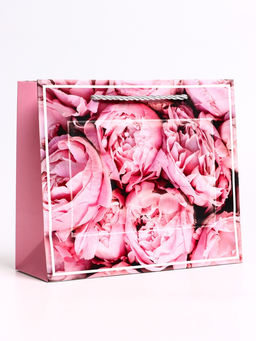 Цена за 2 шт. Пакет подарочный с окном Цветы, 25?10?22 см