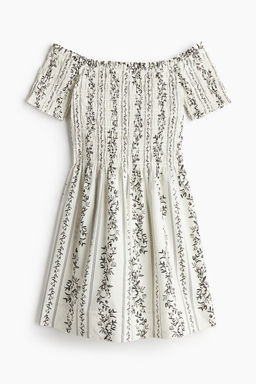 Vestido off-the-shoulder con cuerpo nido de abeja - H&m фото 6