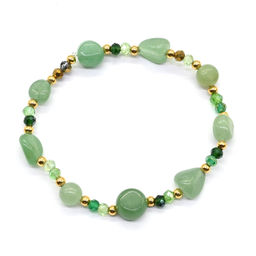 Браслет из авантюрина зеленого галтовка 5*10мм, 17см