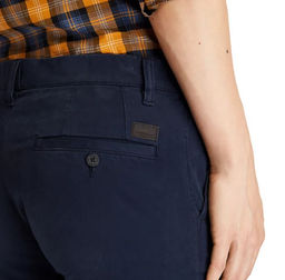 Брюки Timberland Chino Pant Slim Satin Sargent Ultrastretch Lake темно-синие