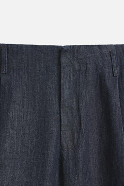 CROPPED WIDE-LEG DENIM TROUSERS - Zara фото 9