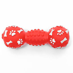 Цена за 2 шт. Игрушка для собак, пищащая, Кость красная 12.5 см