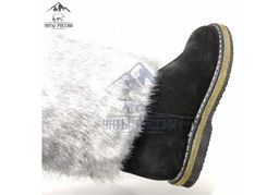 Детские унты, голубая норка, войлочная подошва