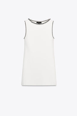 SHORT BEADED KNIT DRESS - Zara фото 5