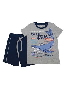 CRB wear/CSKB 90097-11-315 Комплект для мальчика (футболка, шорты),светло-серый меланж/Ex.Cherubino