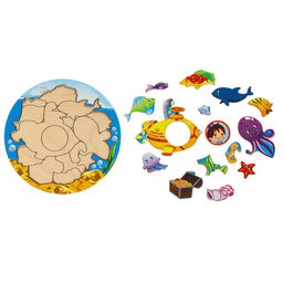 Рамка - вкладыш «Подводная лодка», 20 см, 13 деталей