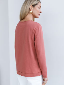 VILATTE / Лонгслив из фактурного хлопка  фото 4