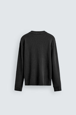 CAMISETA CUELLO PANADERO WAFFLE / Antracita oscuro - Zara фото 8