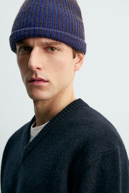 GORRO BEANIE CON LANA AARON LEVINE X ZARA / Azul?n  фото 3