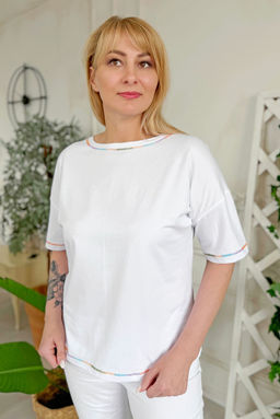 Футболка Rumoda 2220 оранжевый+белый