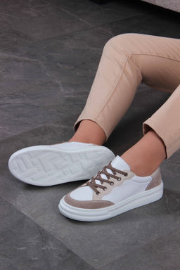 Кеды 148.lusi22w. Белый-бежевый