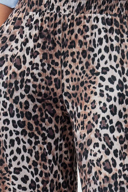 Leopar Bask?l? Wide Leg/Rahat Kesim Yuksek Bel Esnek Pantolon TWOSS23PL00129
