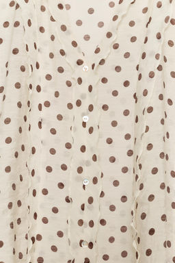 BLUSA LUNARES VOLANTES / Crudo / Marr?n - Zara фото 7