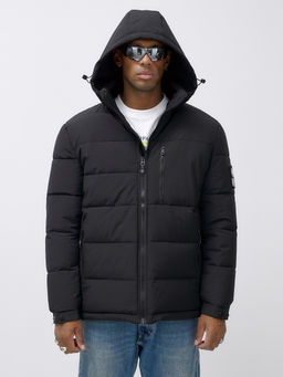 Куртка спортивная мужская зимняя большого размера черного цвета 617Ch