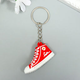 Цена за 12 шт. Брелок резина "Яркий кед с ромашкой" МИКС 5х3 см