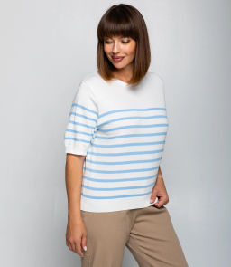 Футболка #ОКТ185002, голубой, белый