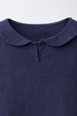100% LINEN PETER PAN COLLAR SHIRT - Zara фото 9